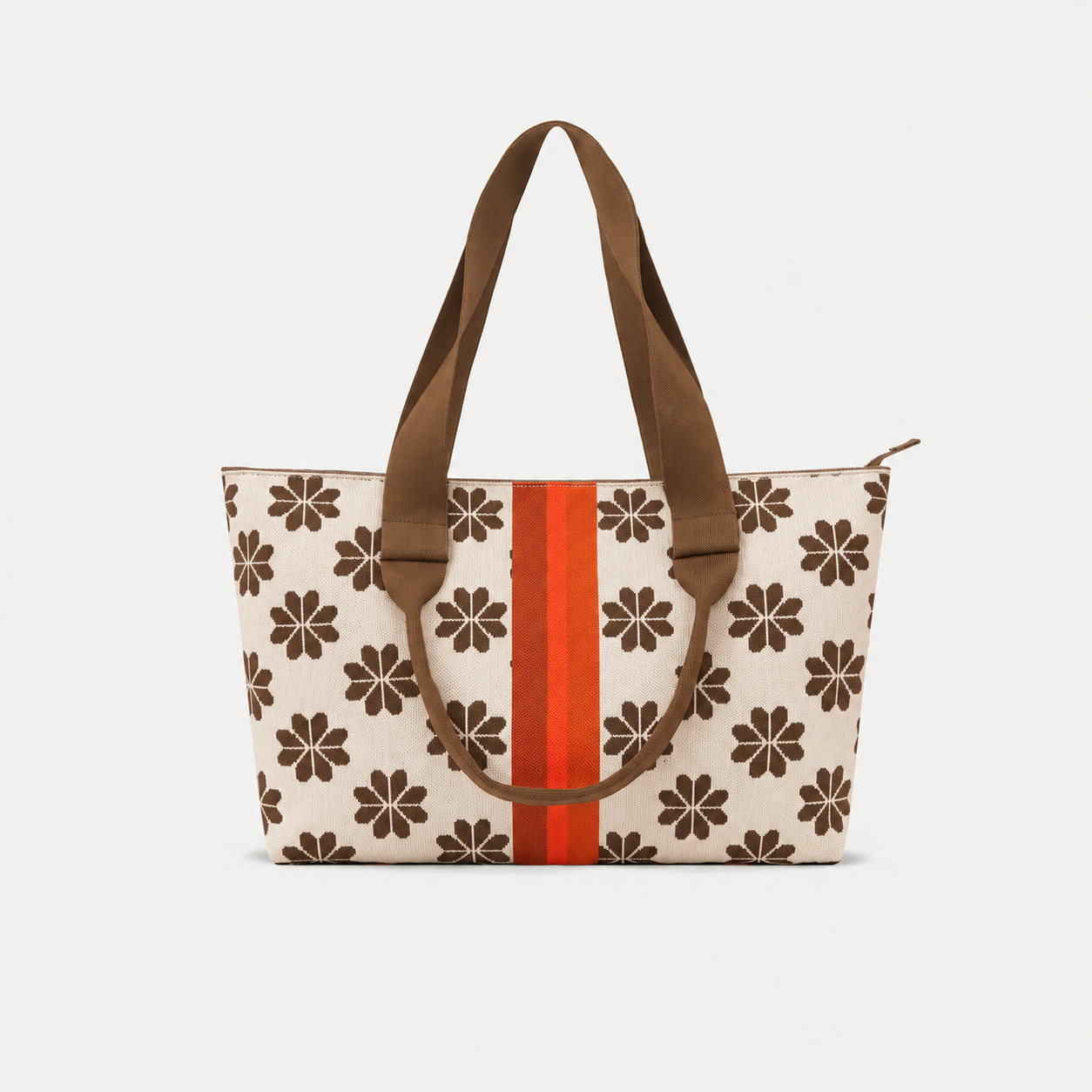 Classic Floral Knit Large Tote Bag