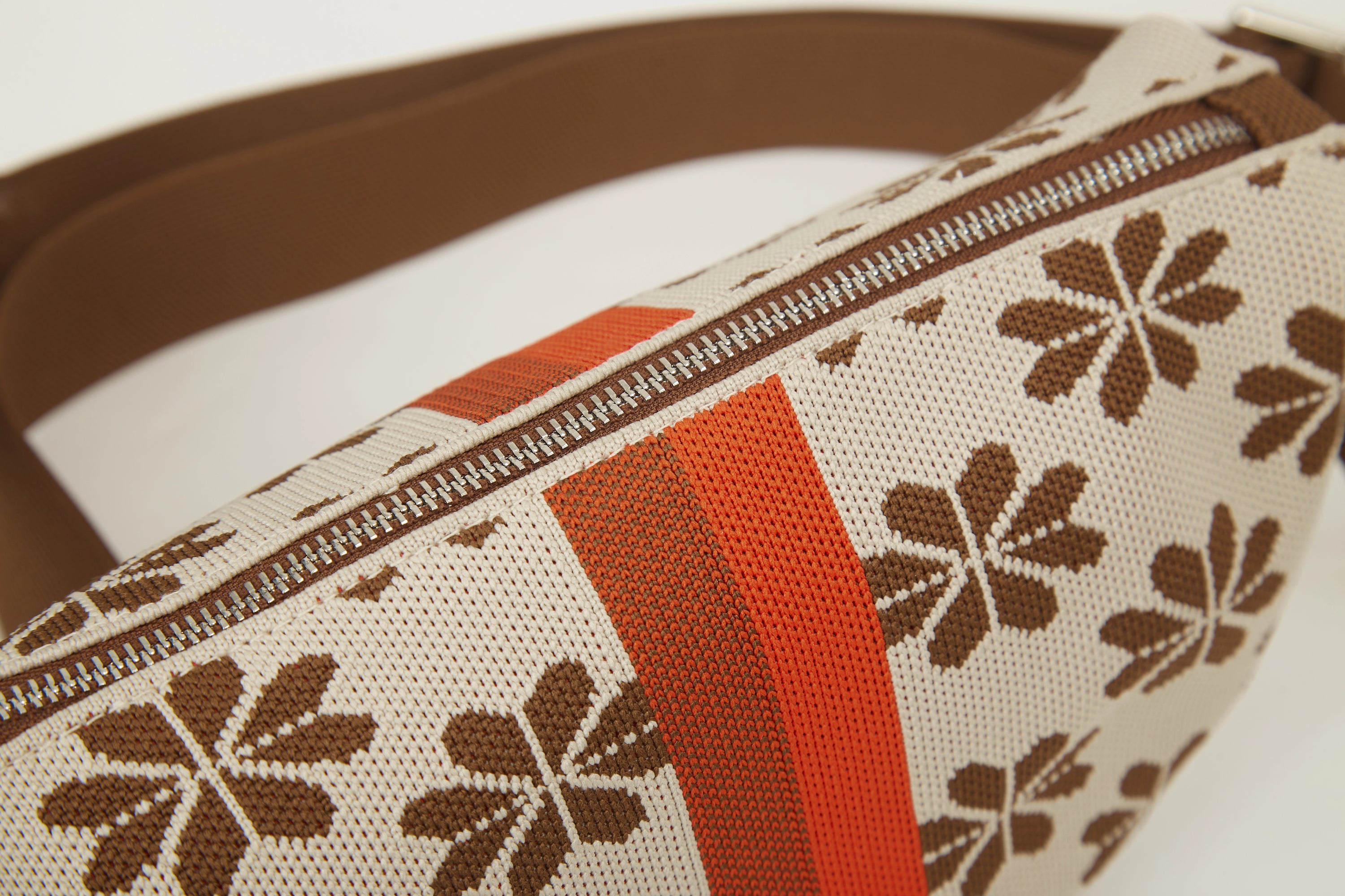 Classic Floral Knit Half Moon Crossbody Bag