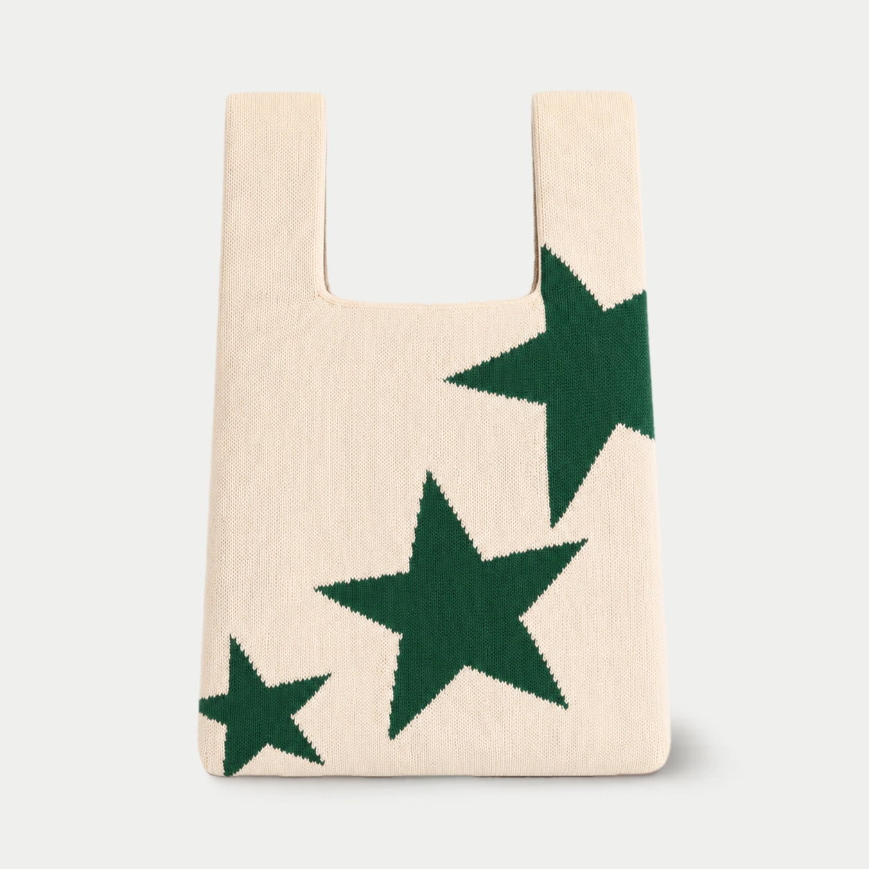 Diagonal Star Knit Tote Bag