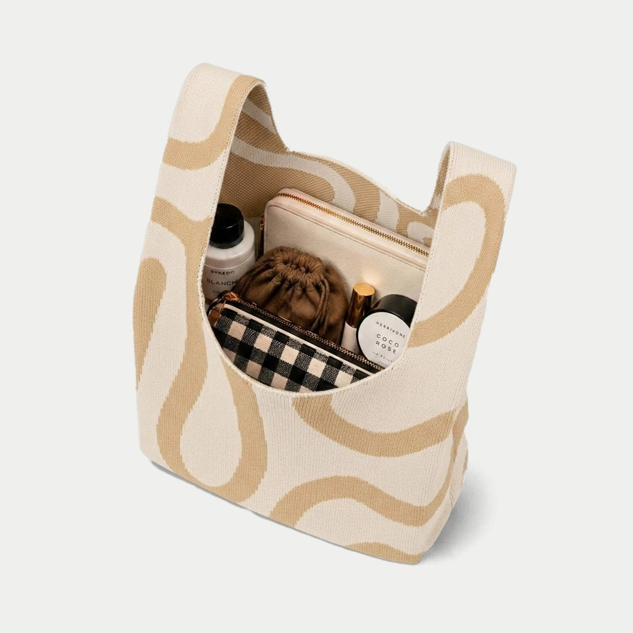 Neon Wave Knit Tote Bag