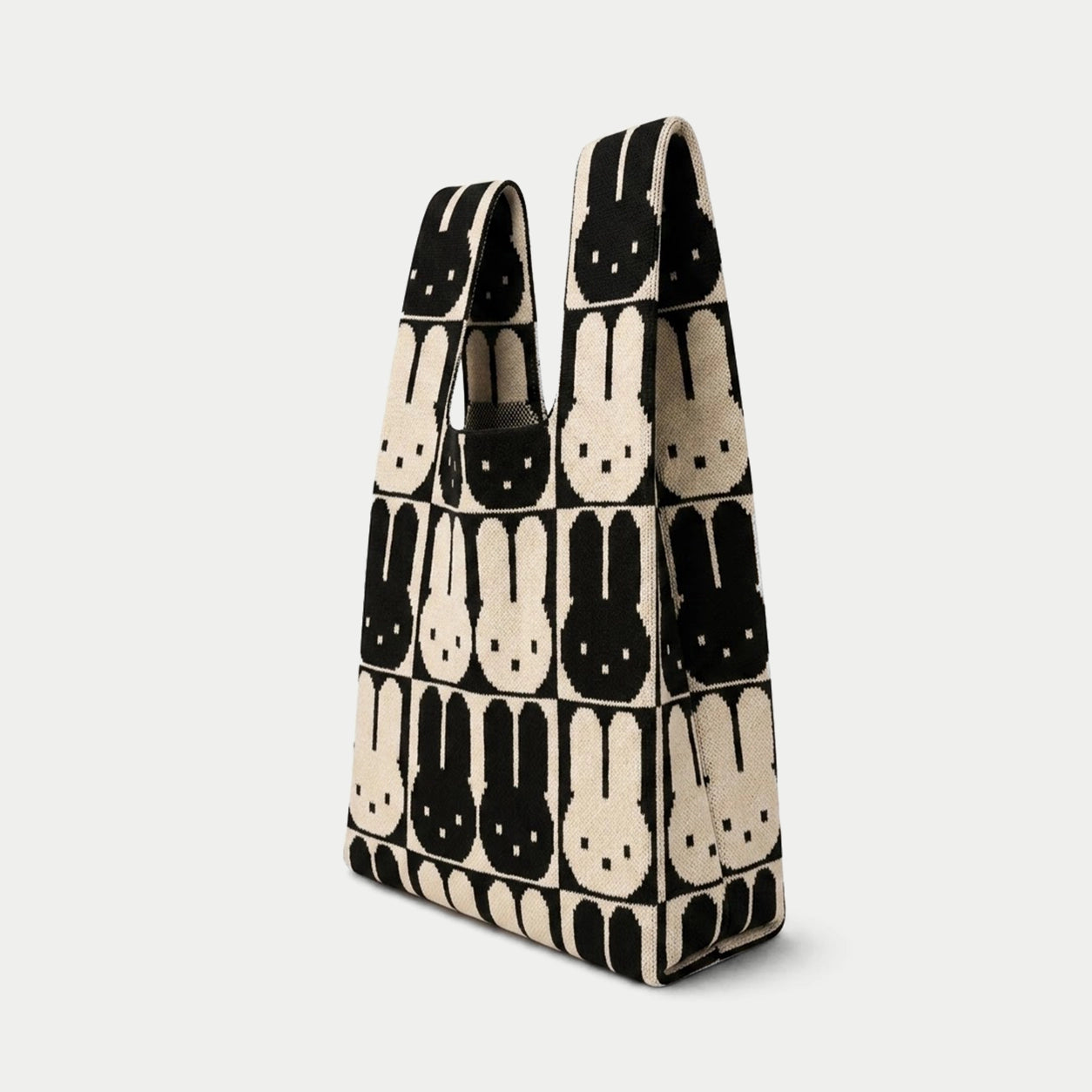Bunny Grid Knit Tote Bag