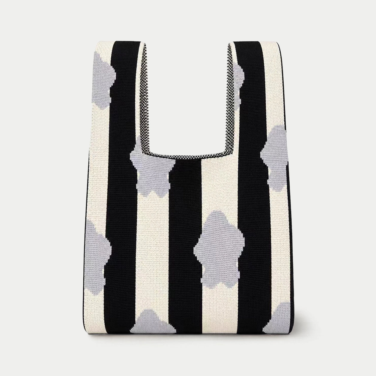 Cloud Stripe Knit Tote Bag