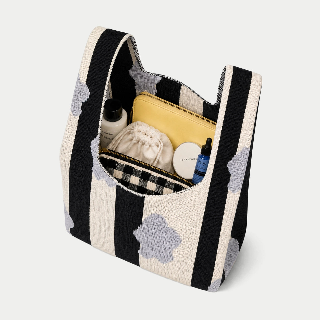 Cloud Stripe Knit Tote Bag