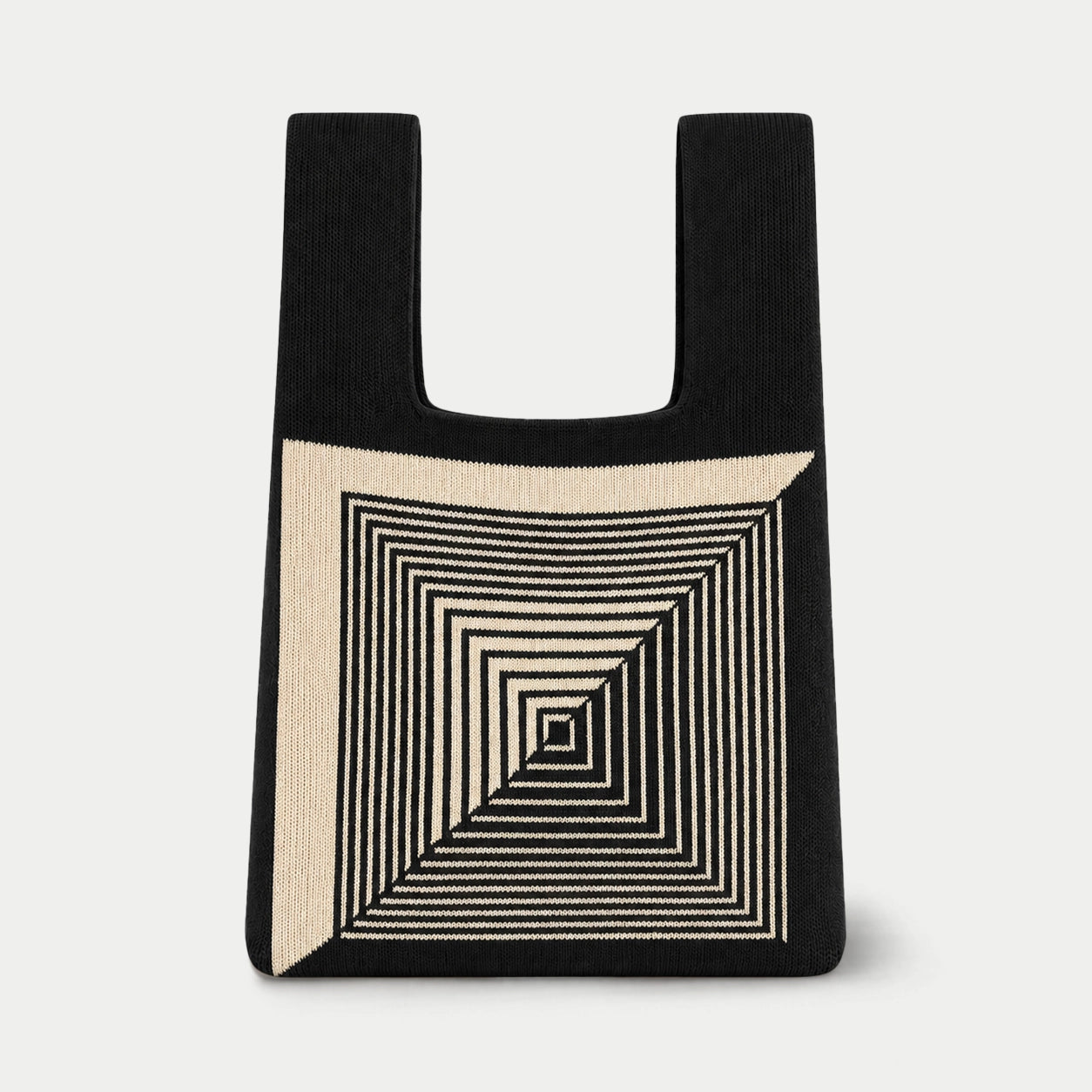 Geometric Maze Knit Tote Bag