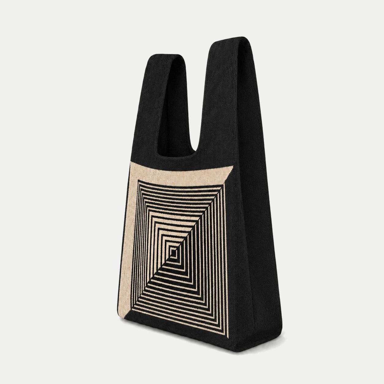 Geometric Maze Knit Tote Bag