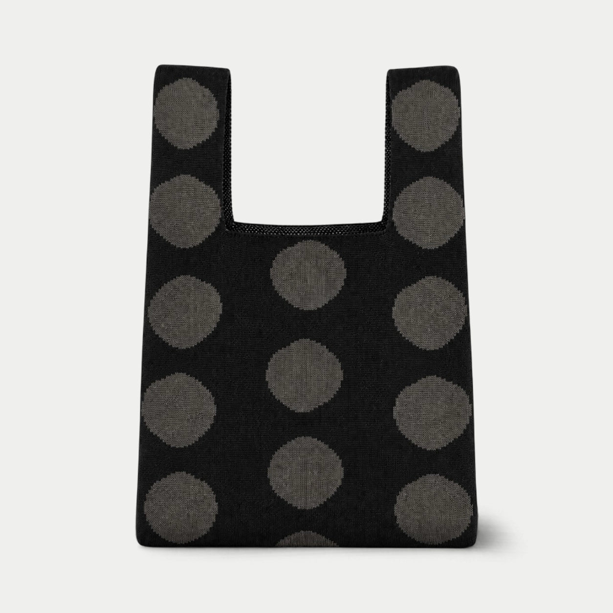 Large Polka Dot Knit Tote Bag