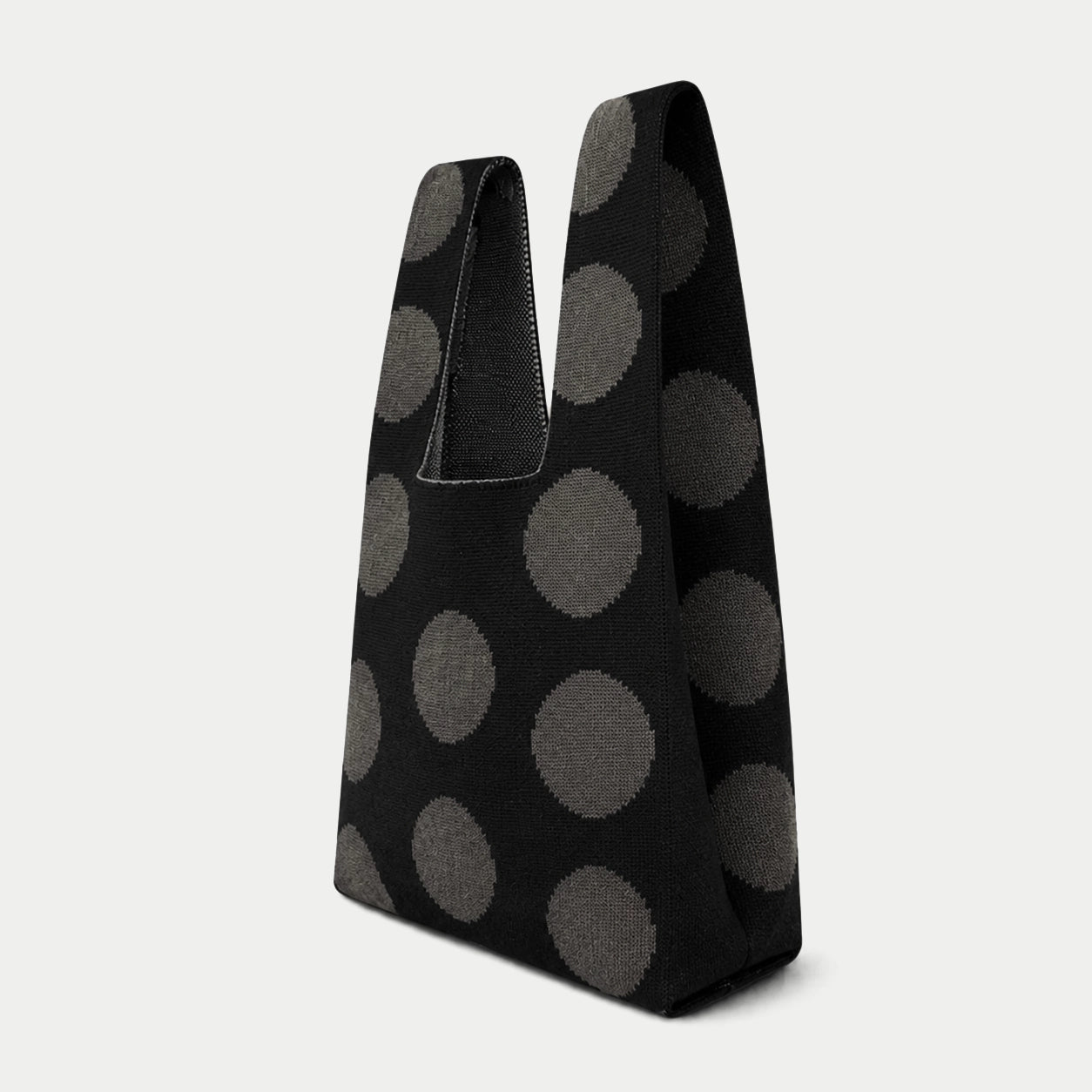 Large Polka Dot Knit Tote Bag