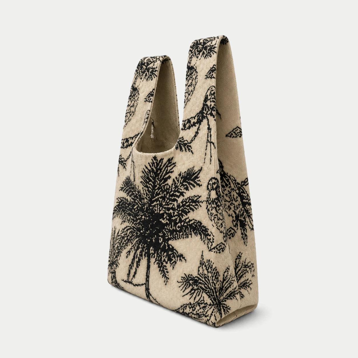 Tropical Palm Knit Tote Bag