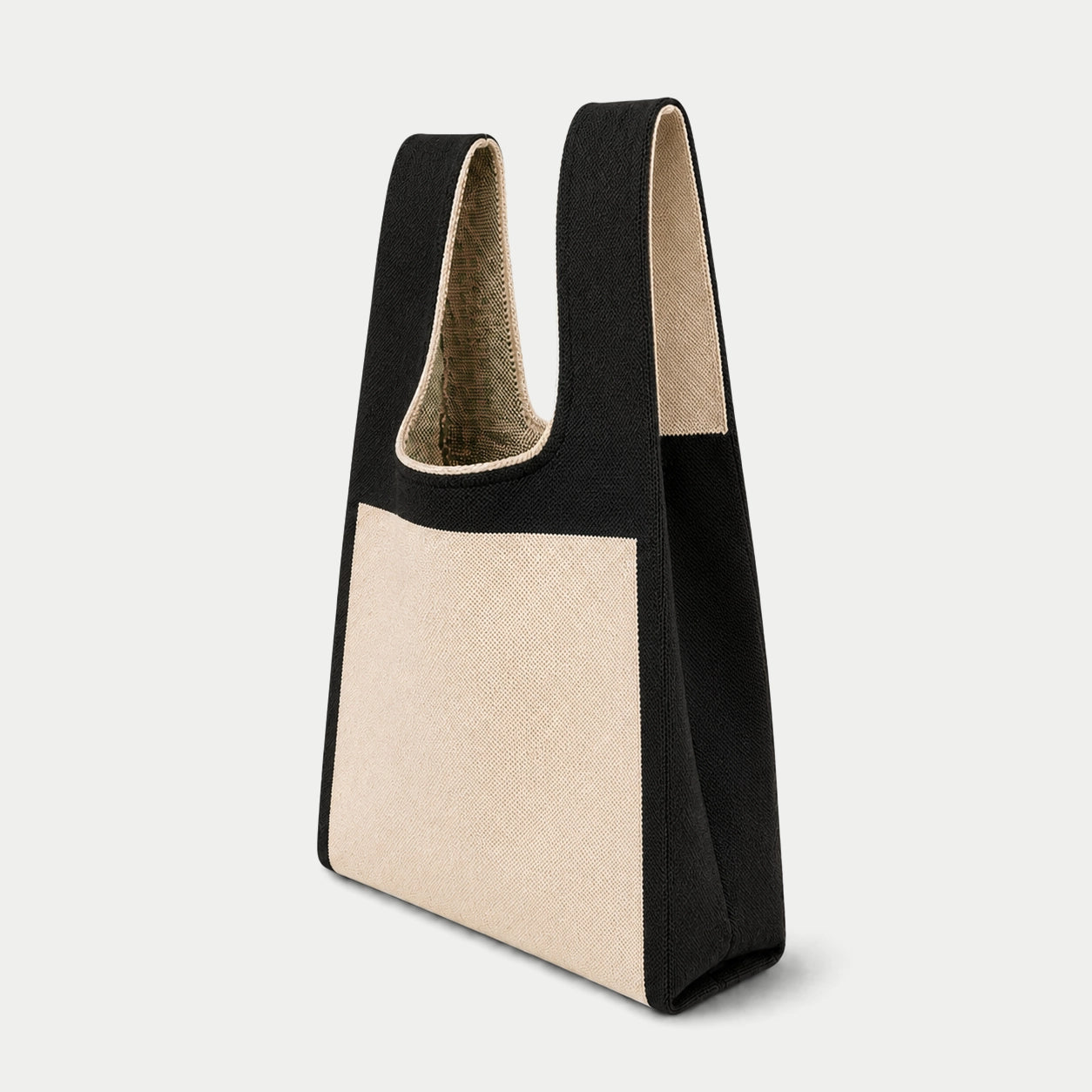 Colour Block Knit Tote Bag