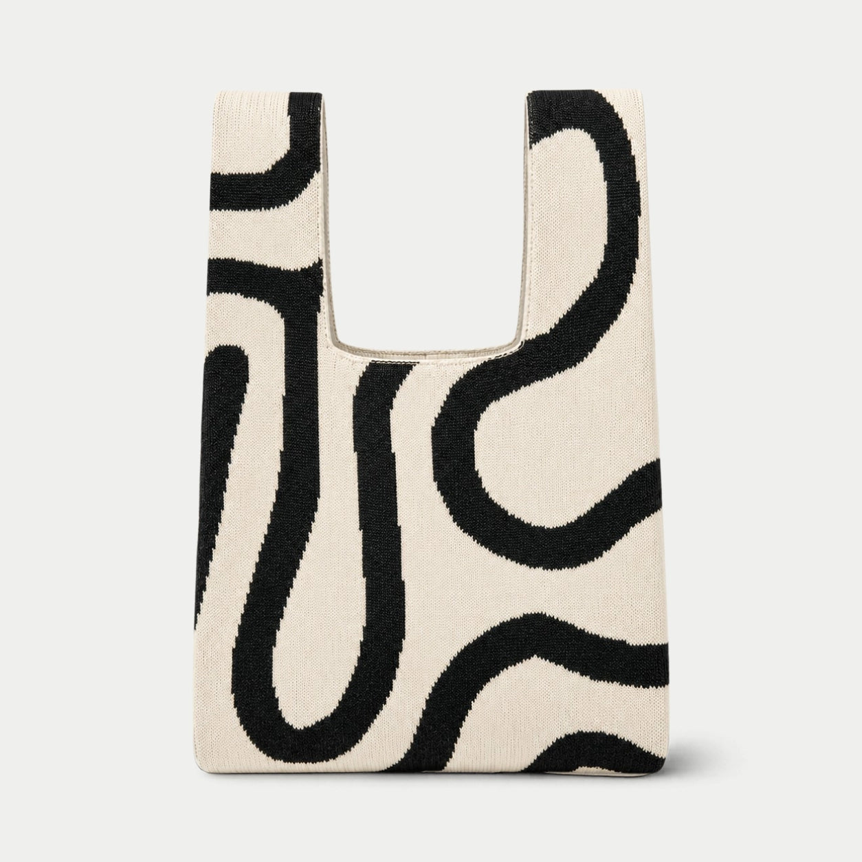 Neon Wave Knit Tote Bag