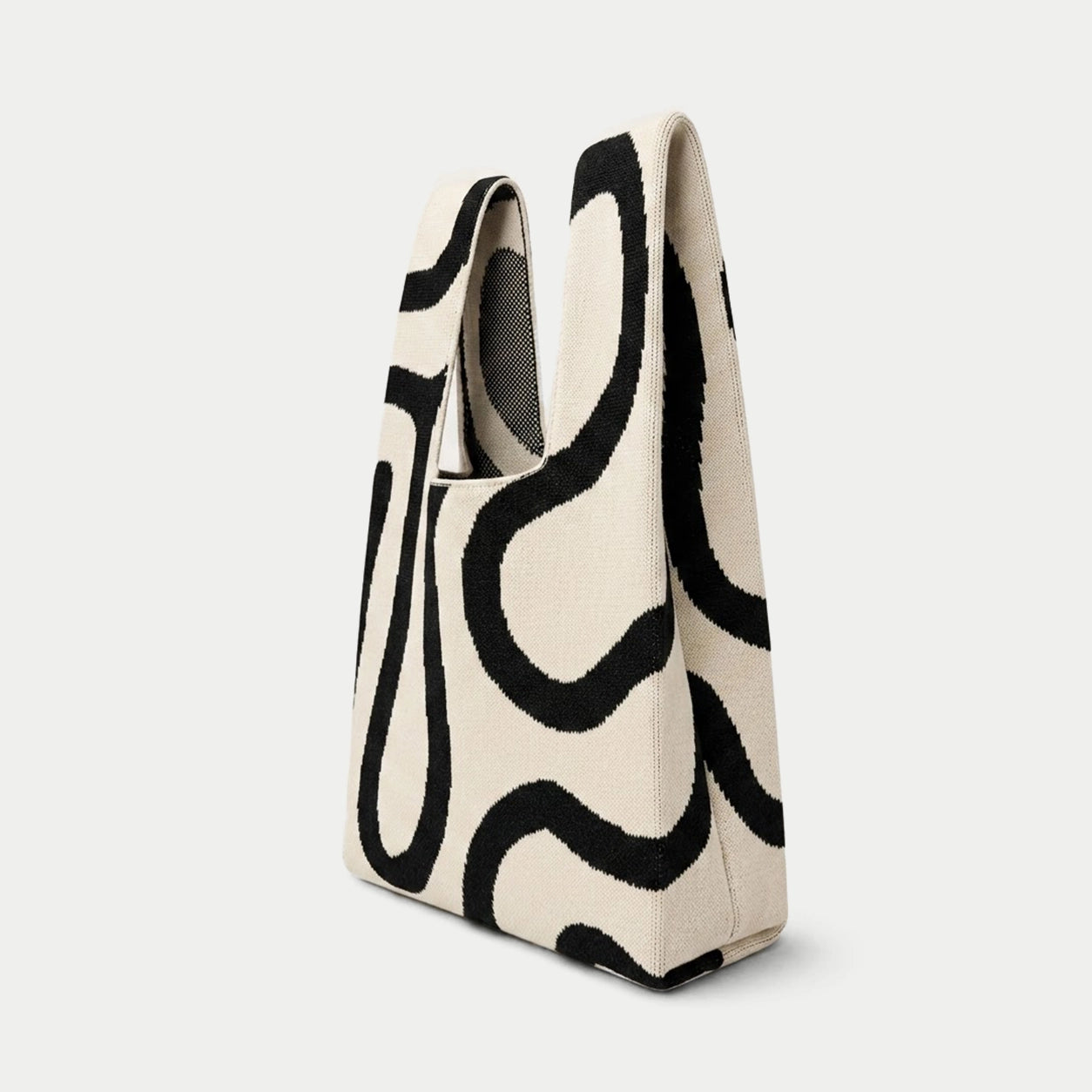 Neon Wave Knit Tote Bag