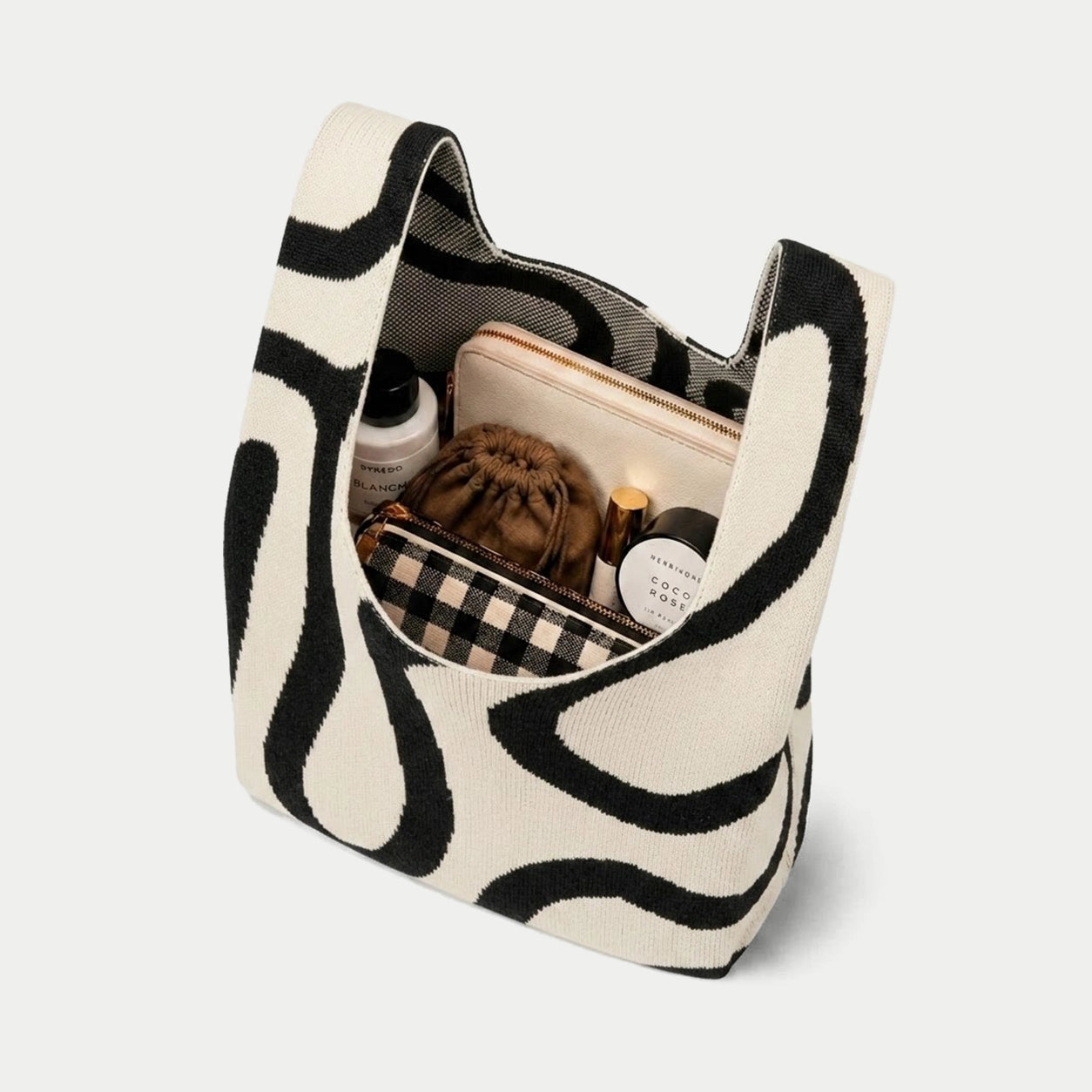 Neon Wave Knit Tote Bag