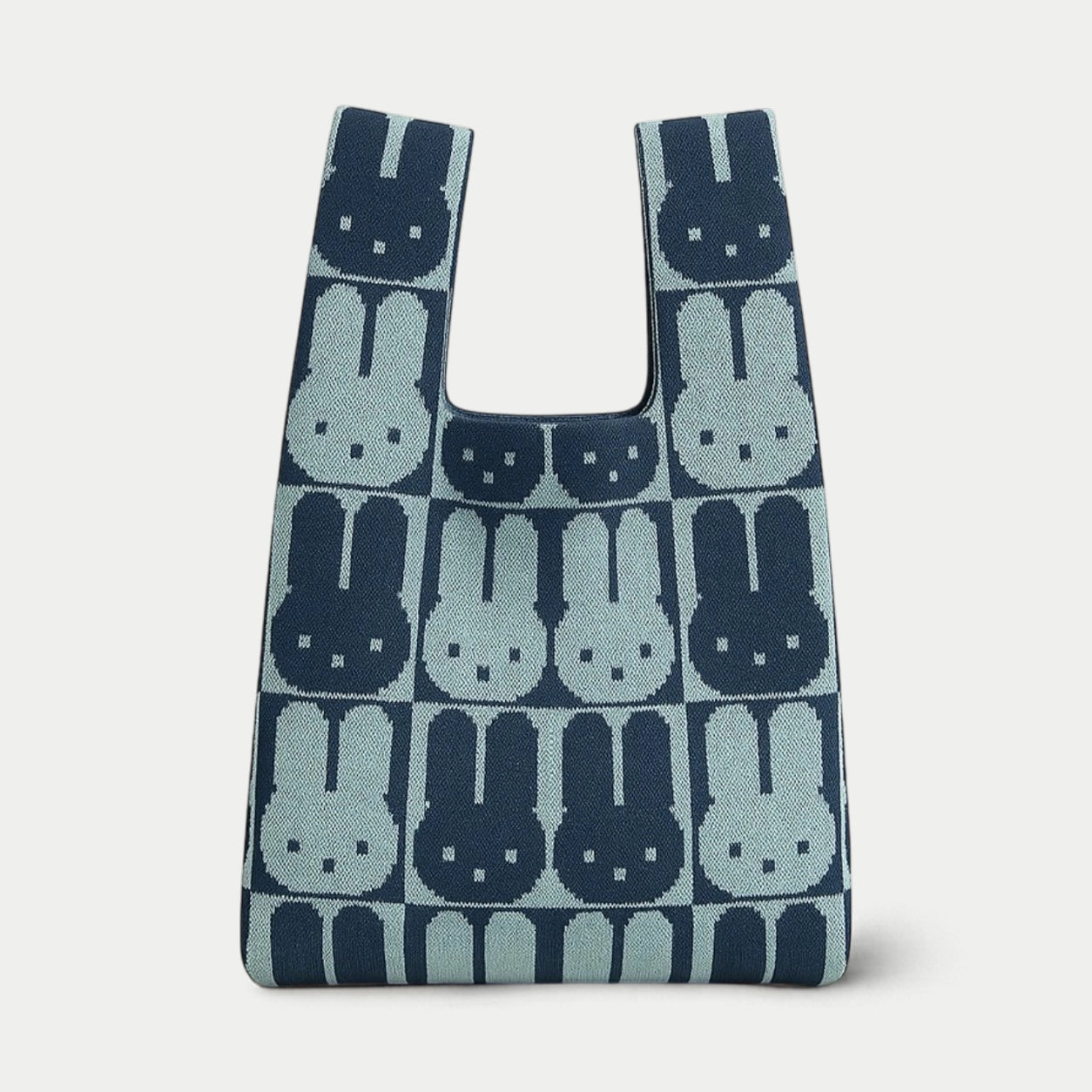 Bunny Grid Knit Tote Bag
