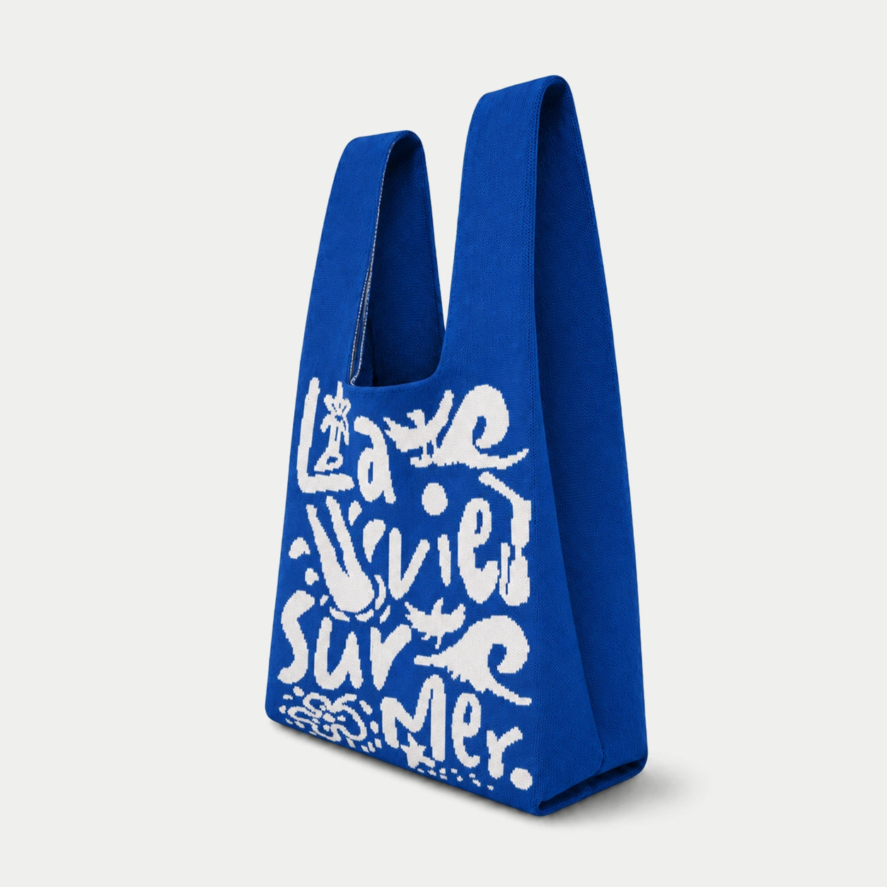 Summer Typography Knit Tote Bag
