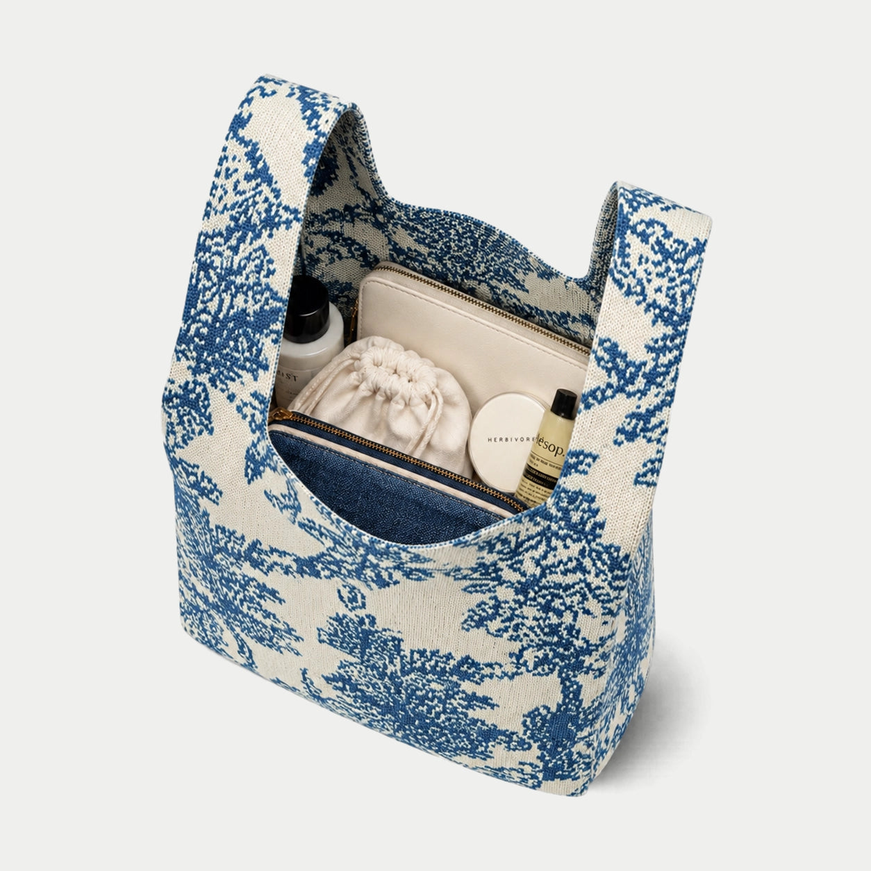 Tropical Palm Knit Tote Bag