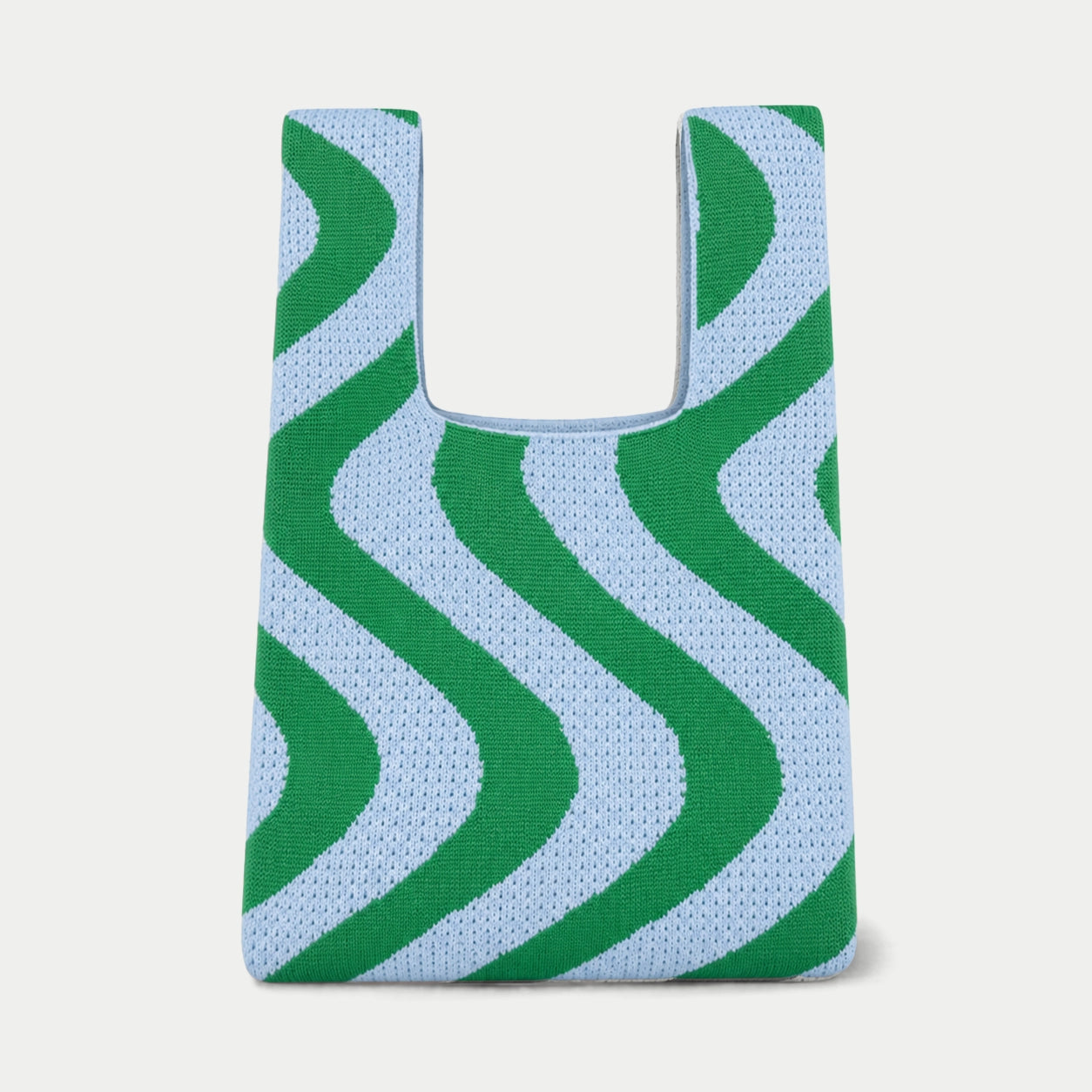 Wavy Stripe Knit Tote Bag