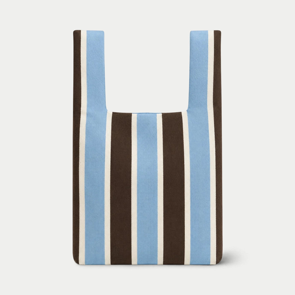 Wide Vertical Stripe Knit Tote Bag