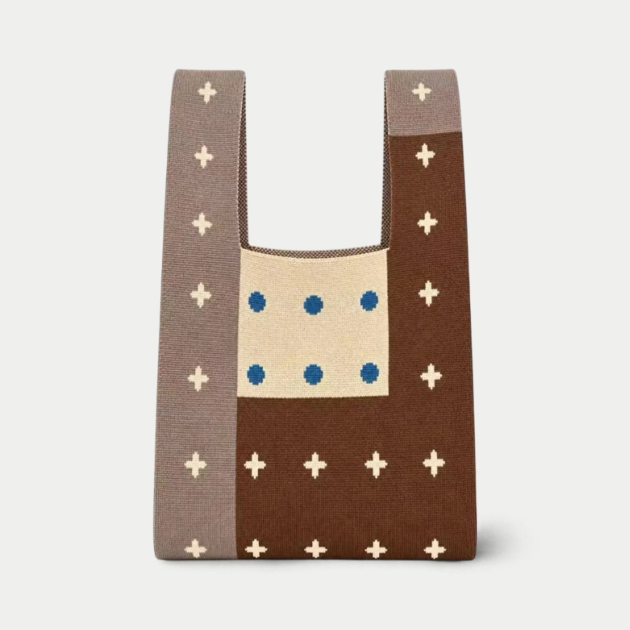 Plus Pattern Knit Tote Bag