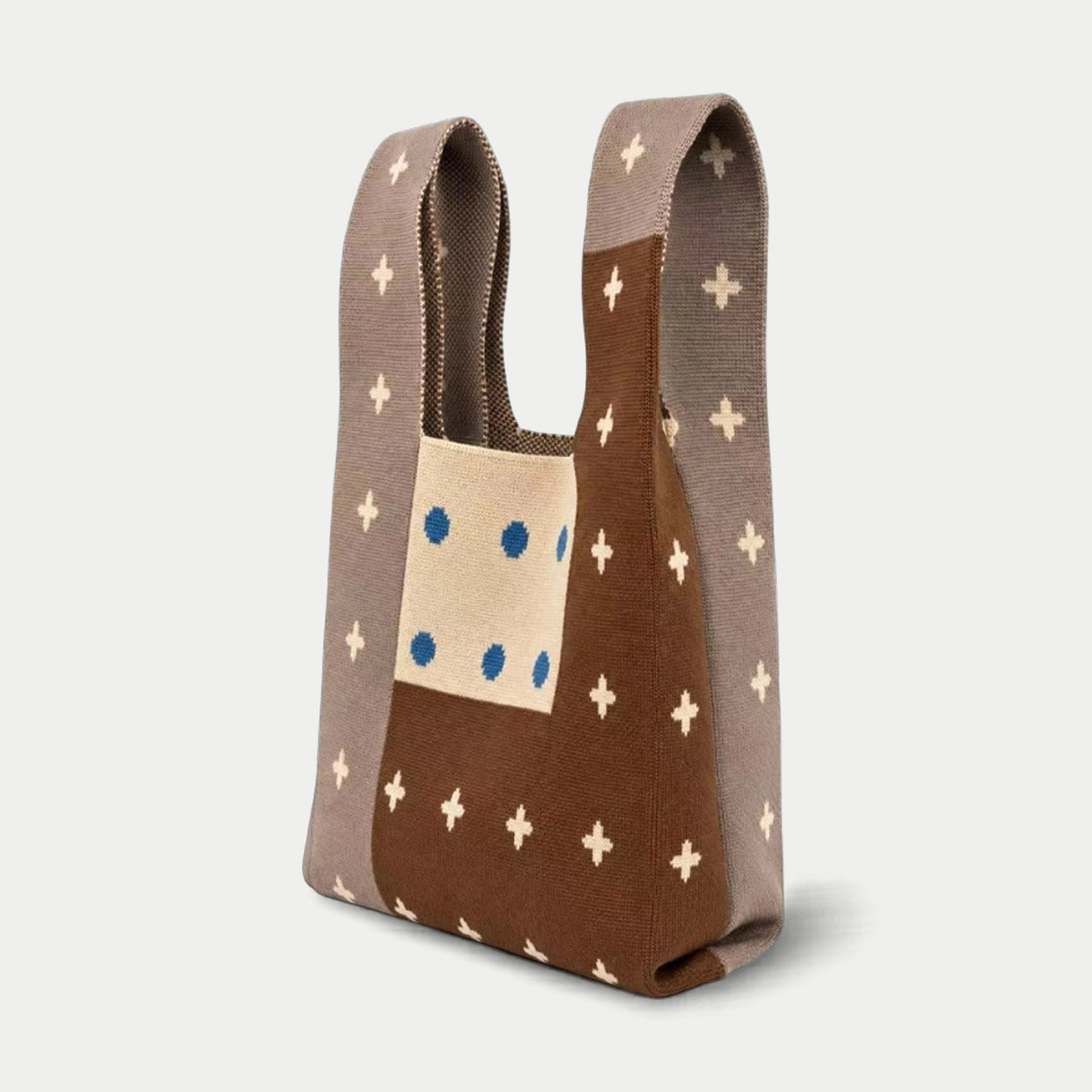 Plus Pattern Knit Tote Bag