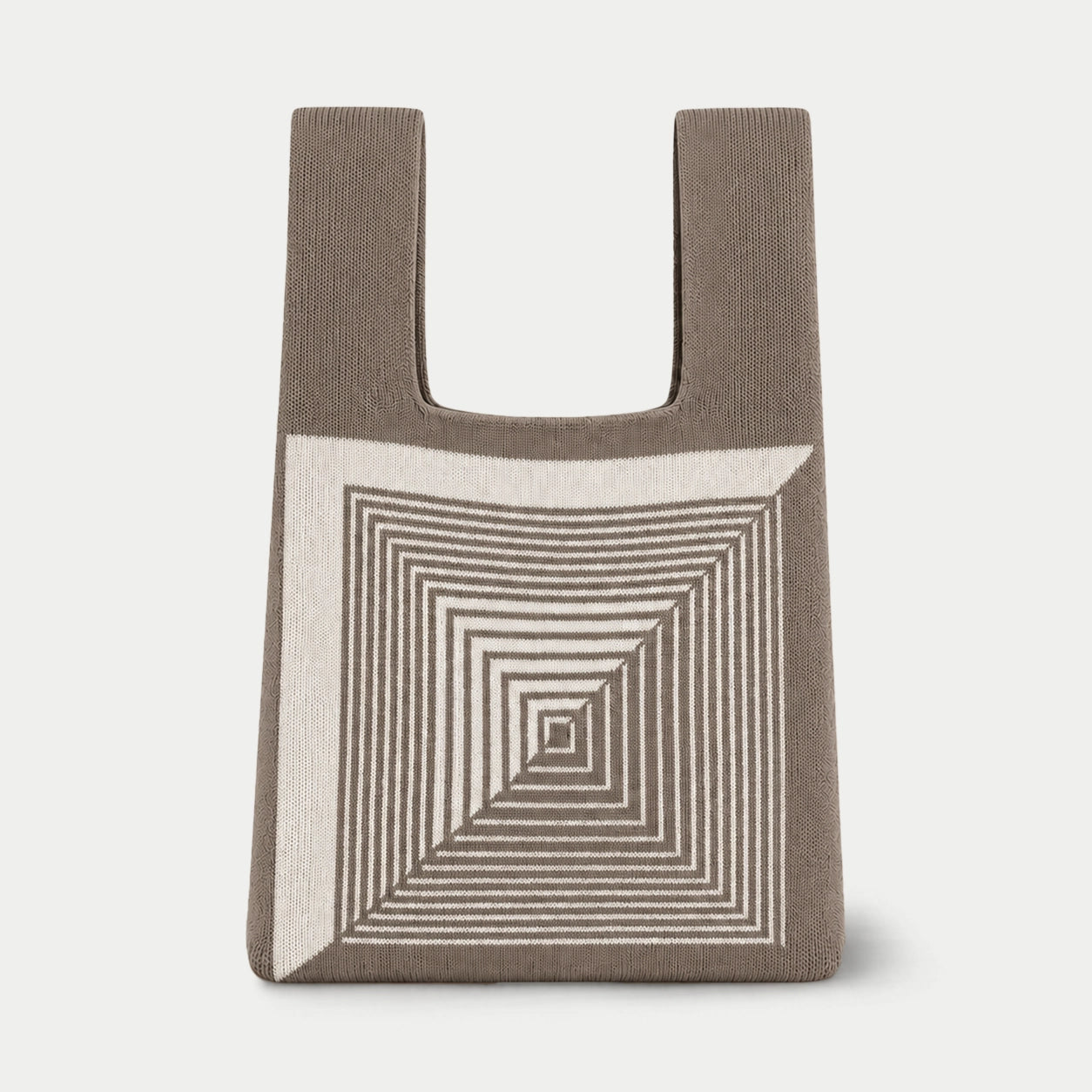 Geometric Maze Knit Tote Bag