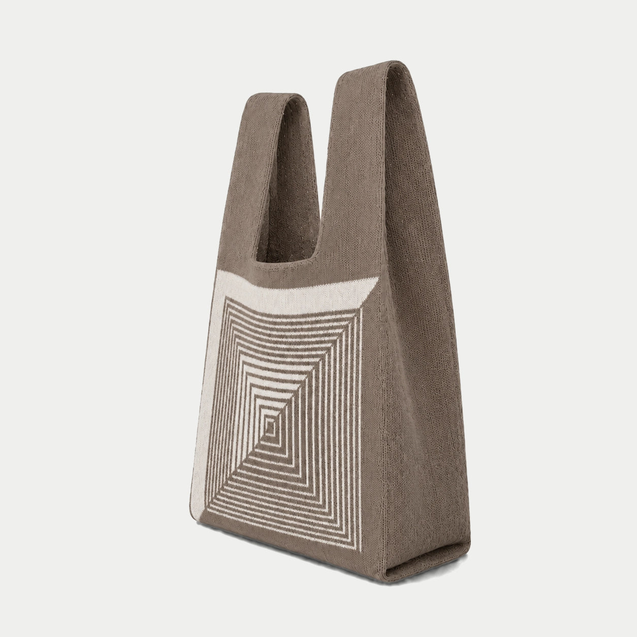 Geometric Maze Knit Tote Bag