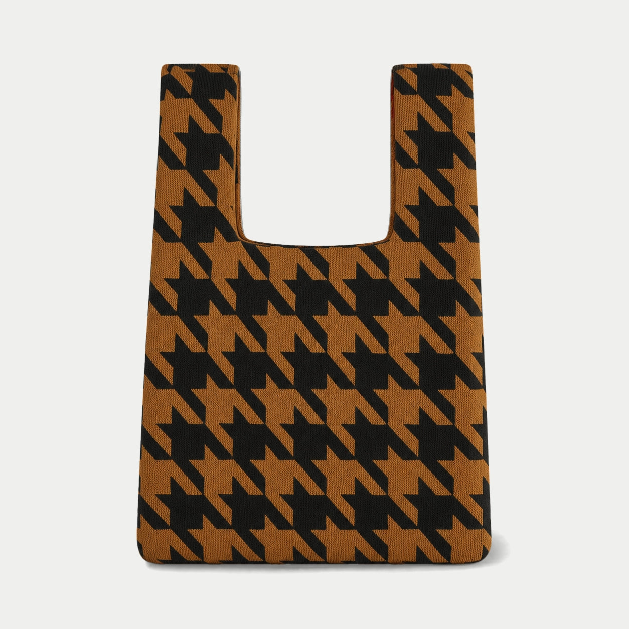 Houndstooth Knit Tote Bag