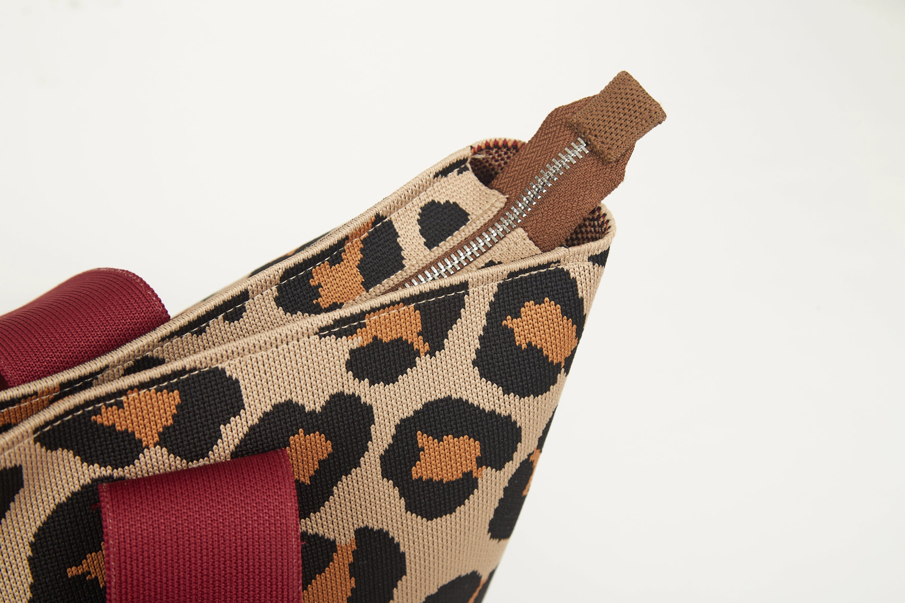 Leopard Print Knit Large Tote Bag