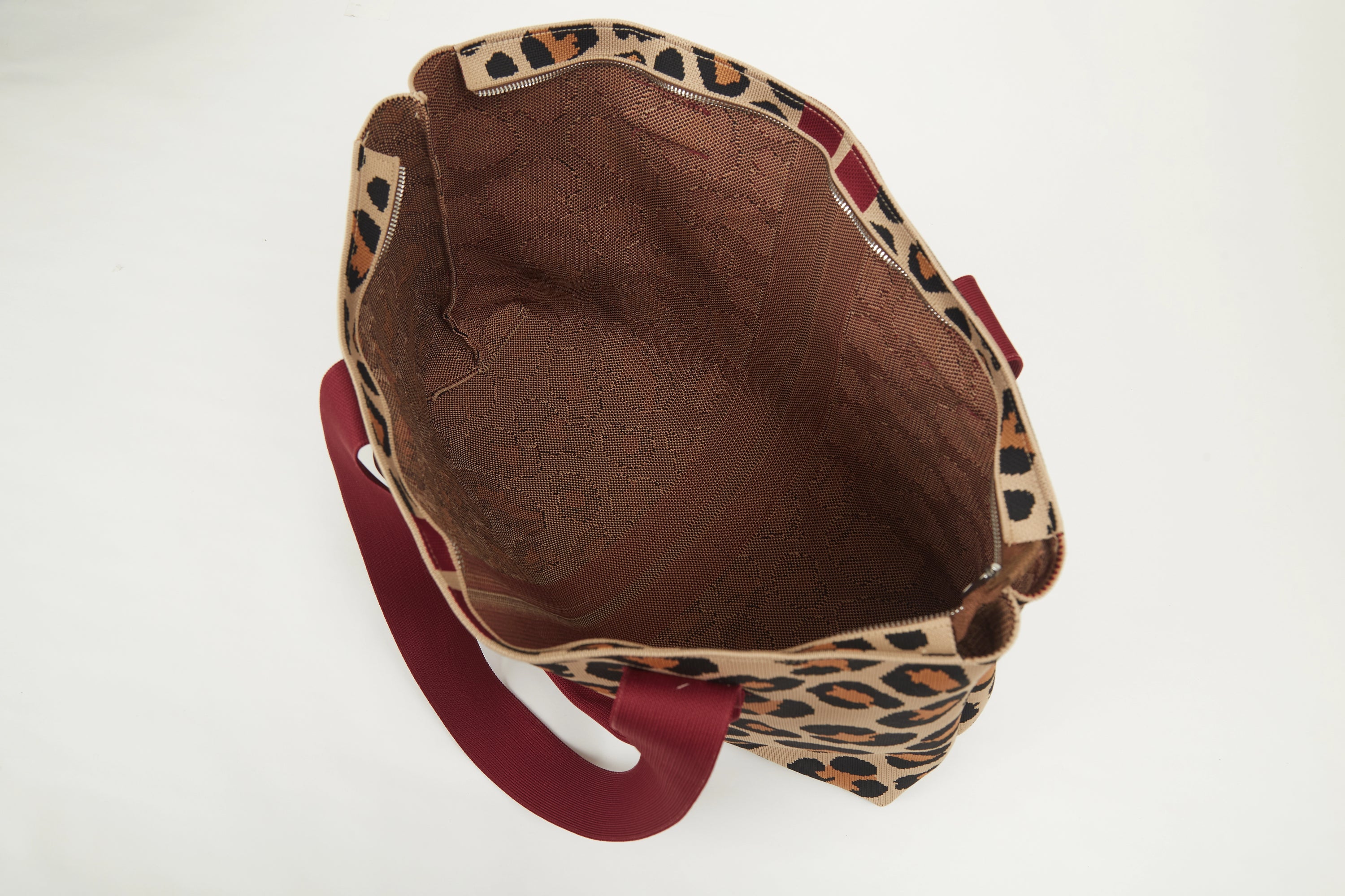 Leopard Print Knit Large Tote Bag