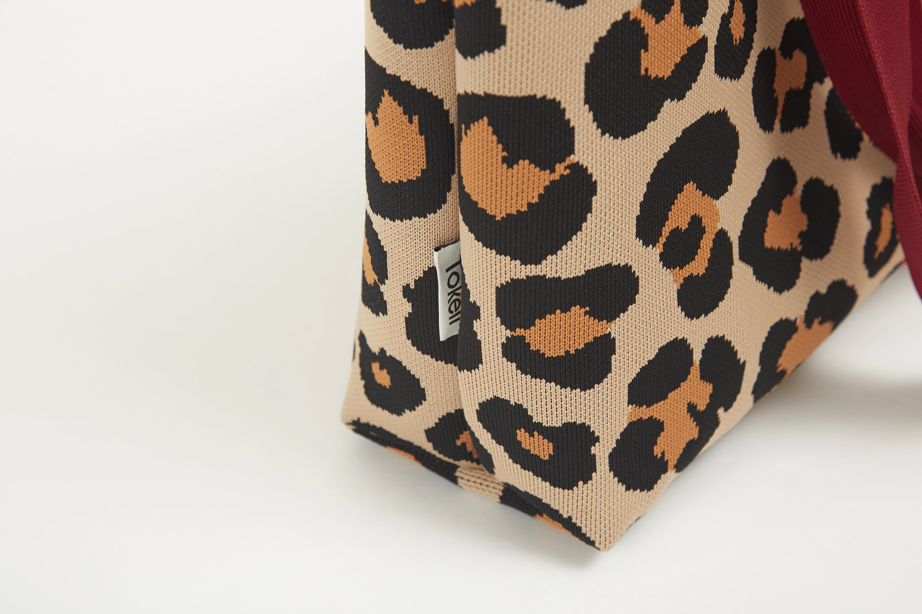 Leopard Print Knit Large Tote Bag