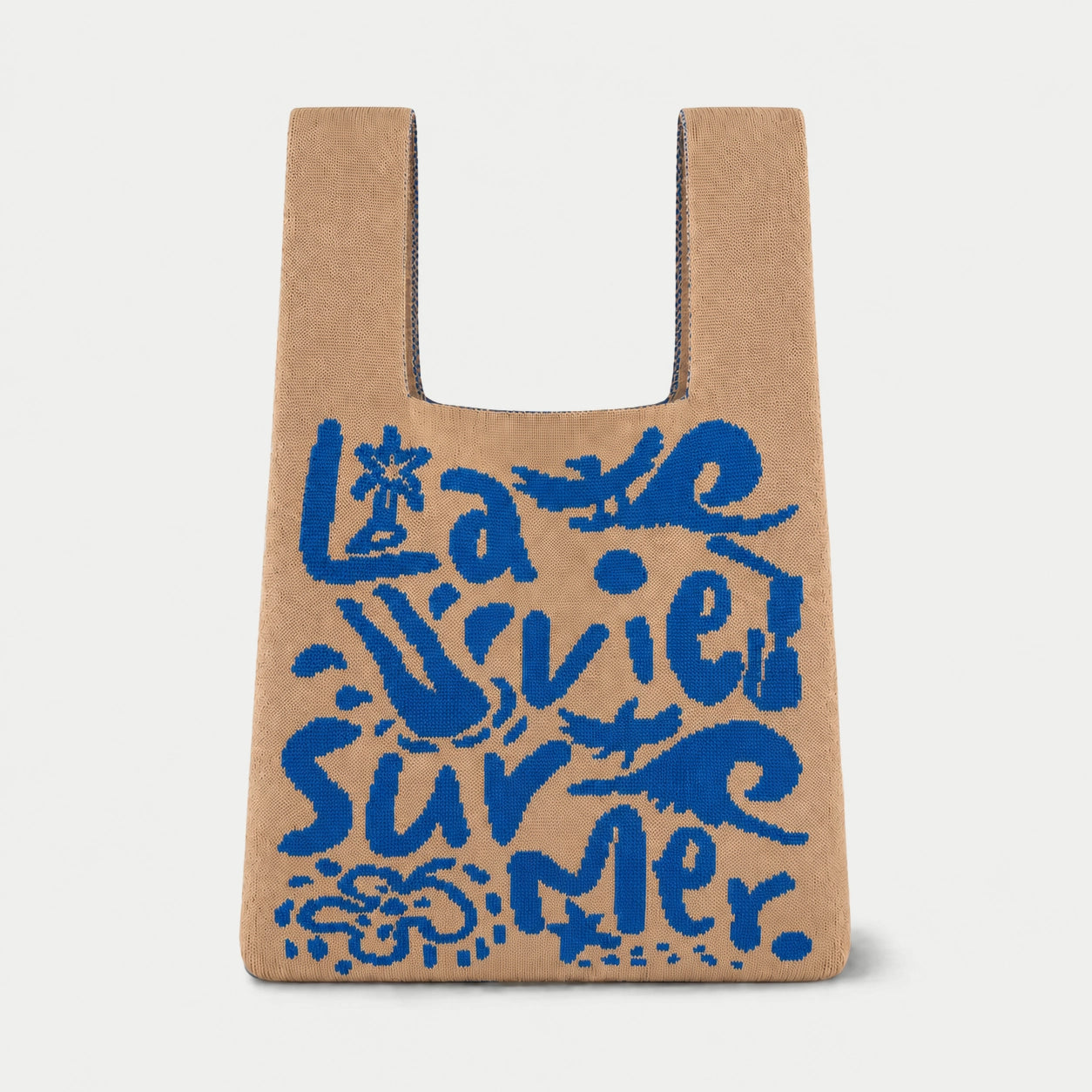 Summer Typography Knit Tote Bag