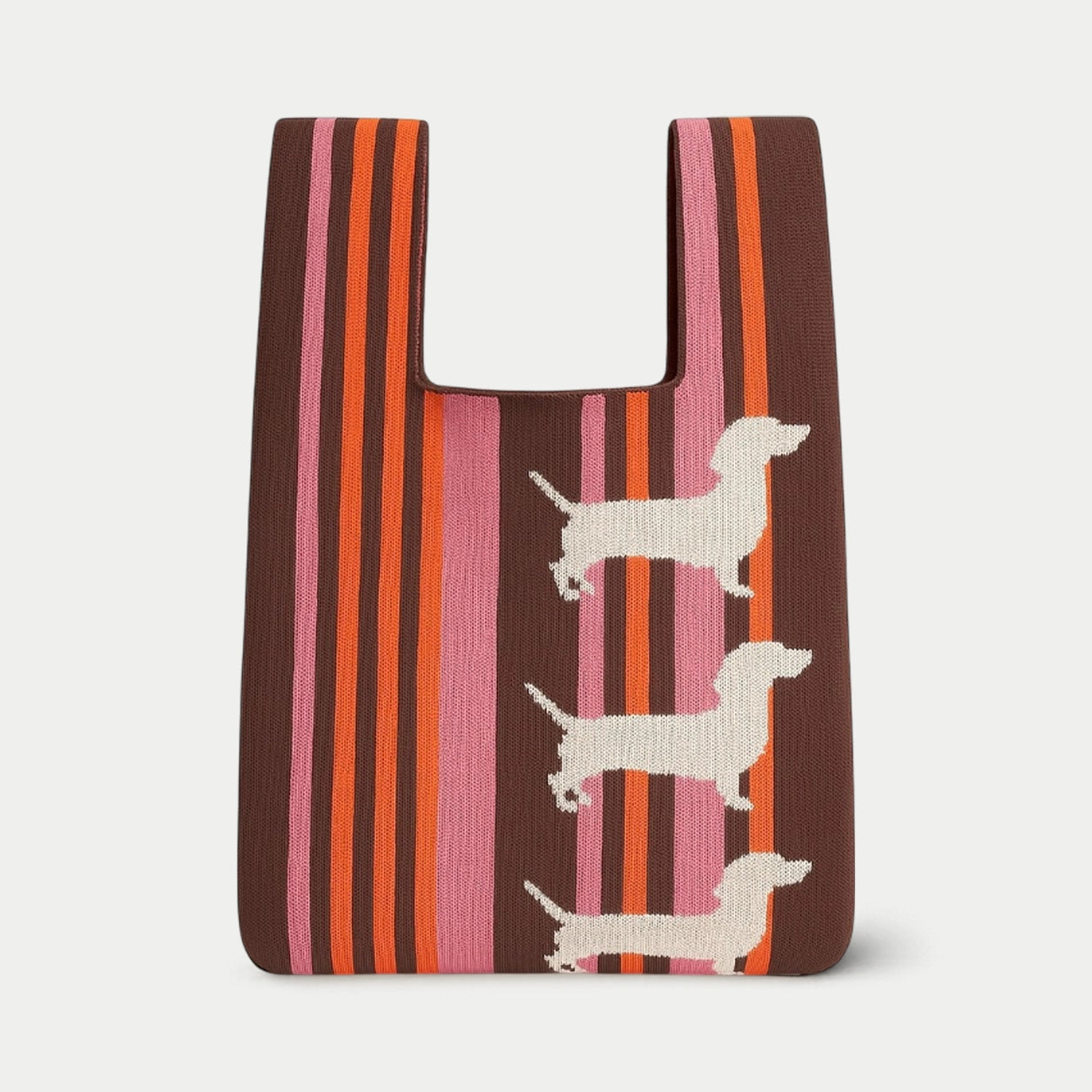Dachshund Stripe Knit Tote Bag