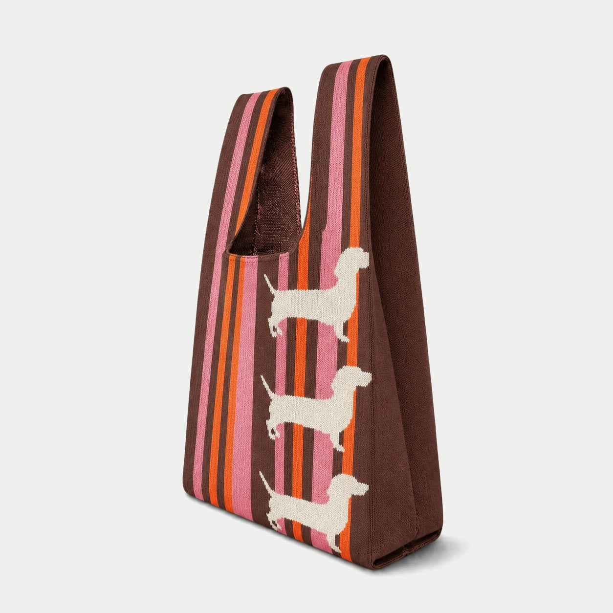 Dachshund Stripe Knit Tote Bag