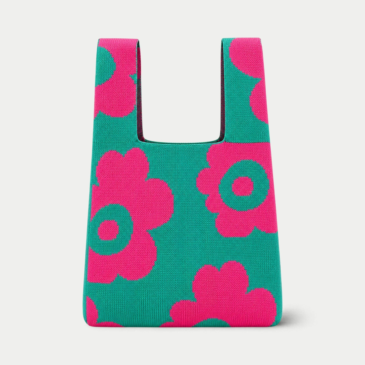 Abstract Floral Knit Tote Bag