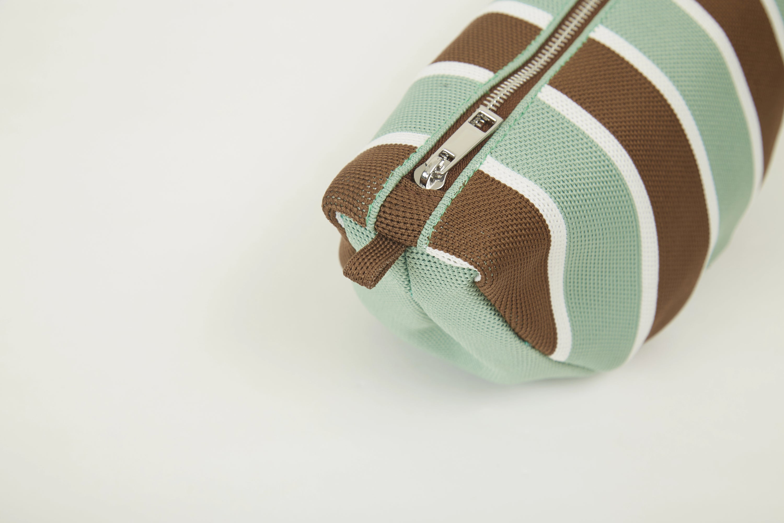 Vertical Stripe Knit Half Moon Crossbody Bag