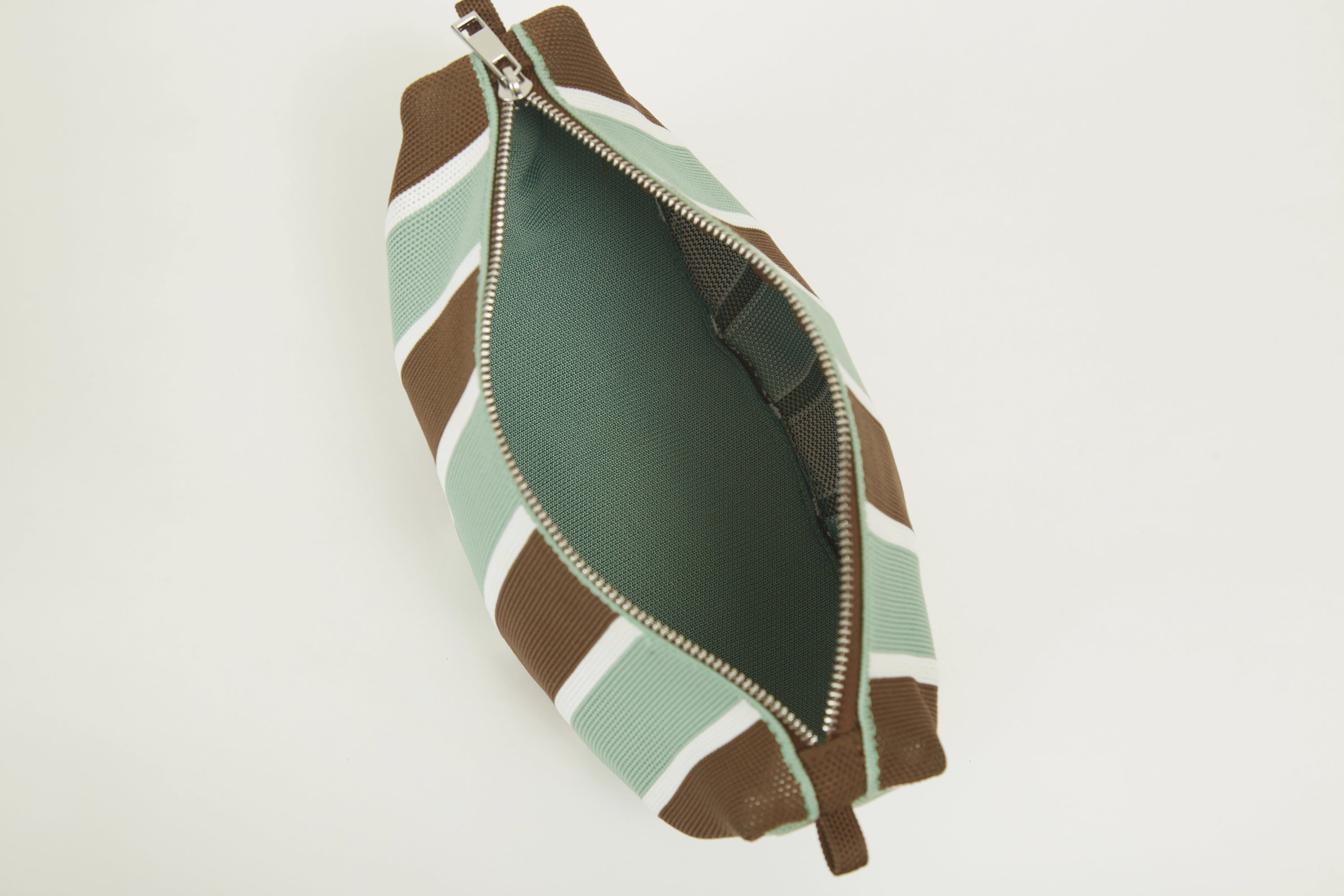 Vertical Stripe Knit Half Moon Crossbody Bag