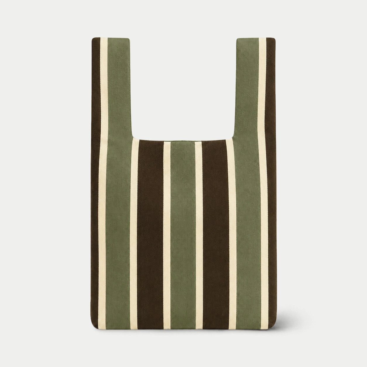 Wide Vertical Stripe Knit Tote Bag