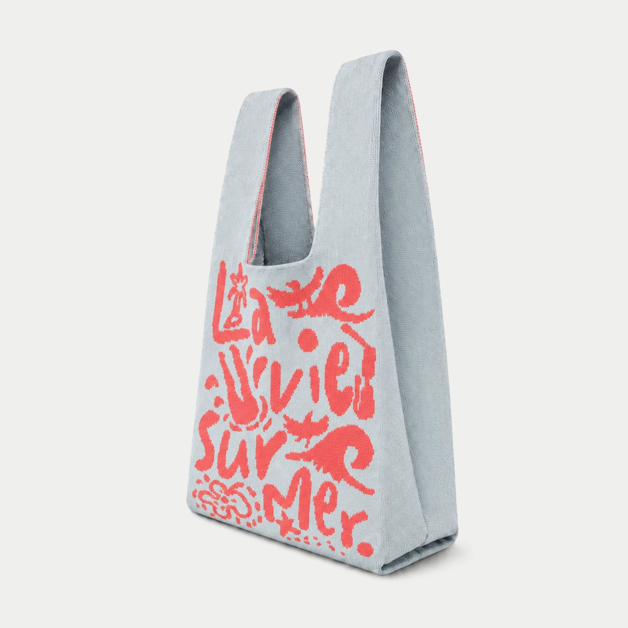 Summer Typography Knit Tote Bag