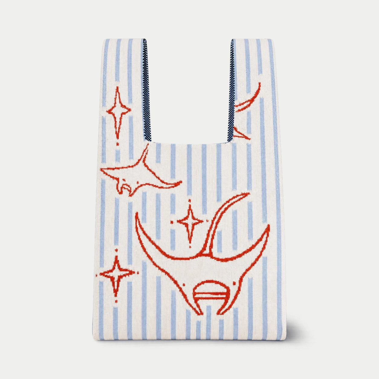 Manta Ray Pattern Knit Tote Bag
