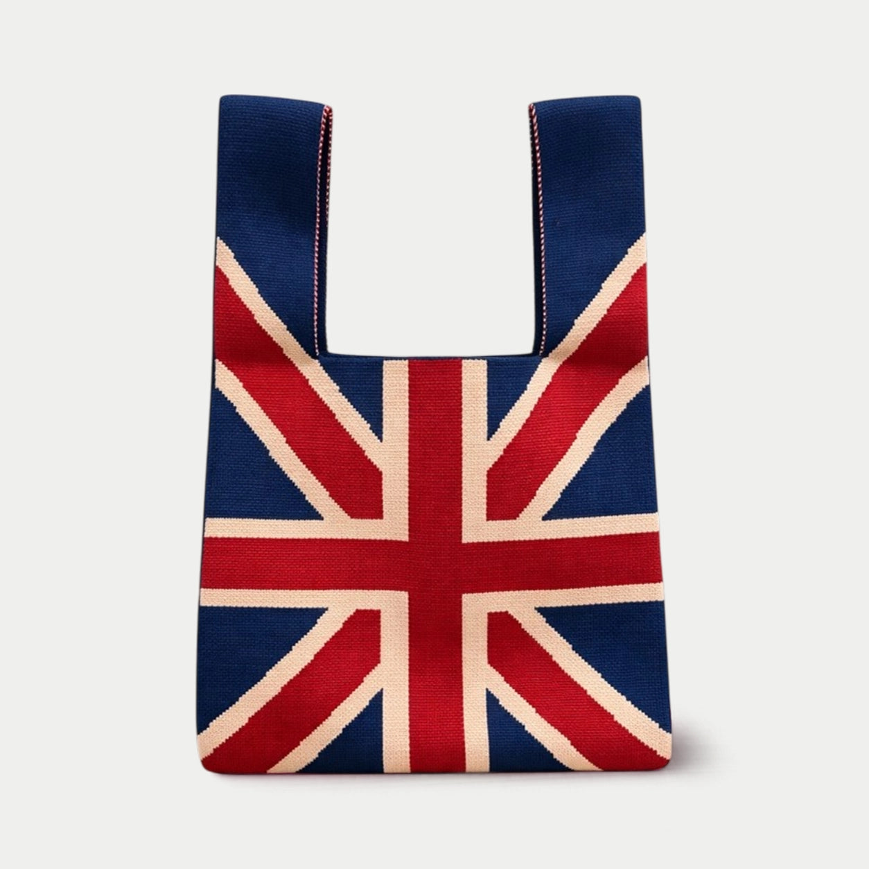 Union Jack Pattern Knit Tote Bag