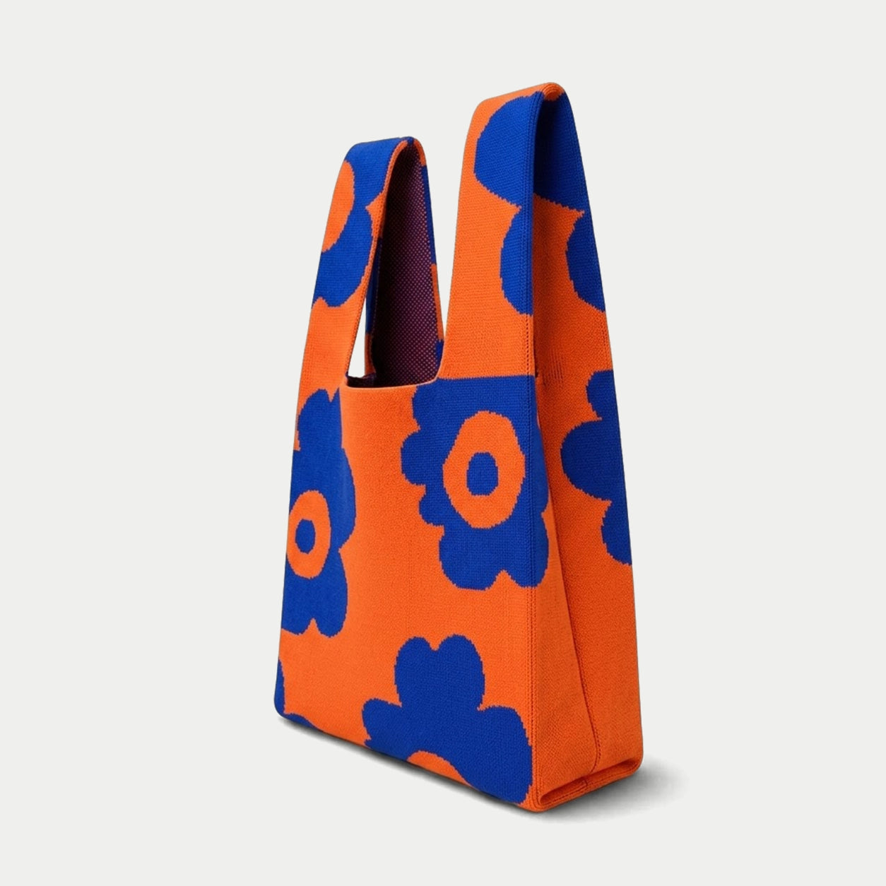 Abstract Floral Knit Tote Bag