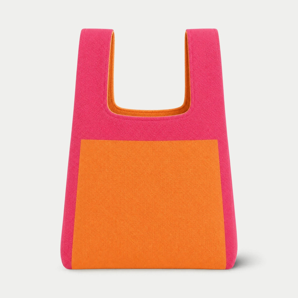 Colour Block Knit Tote Bag