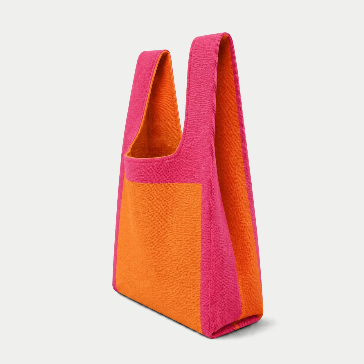 Colour Block Knit Tote Bag