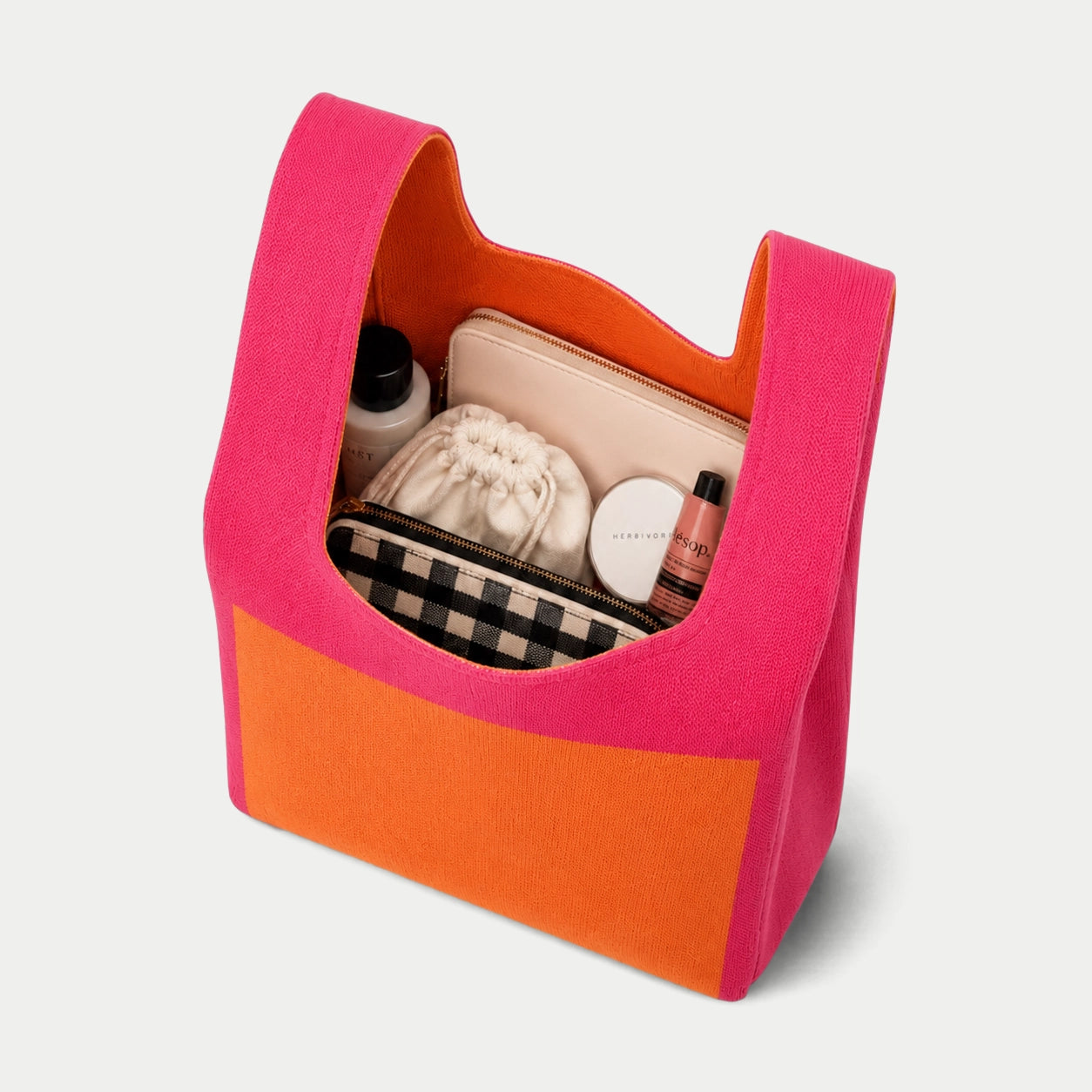 Colour Block Knit Tote Bag