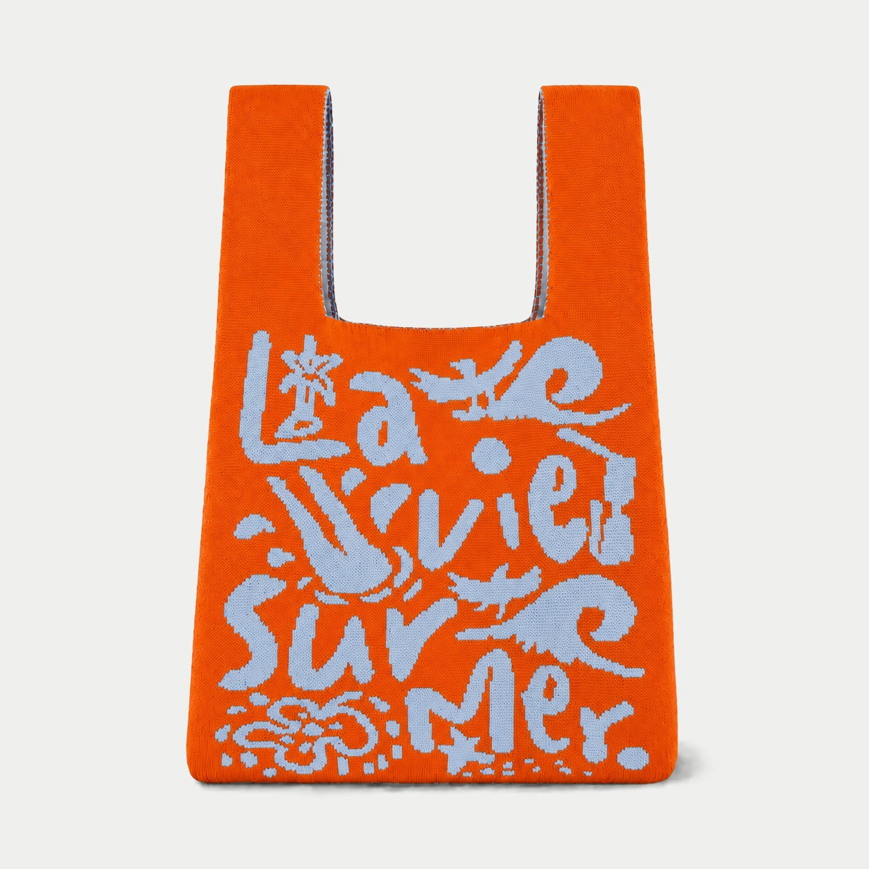 Summer Typography Knit Tote Bag