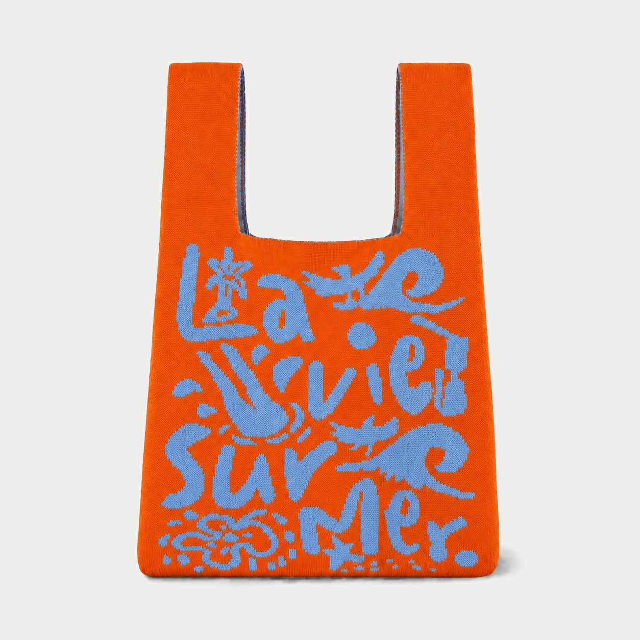 Summer Typography Knit Tote Bag