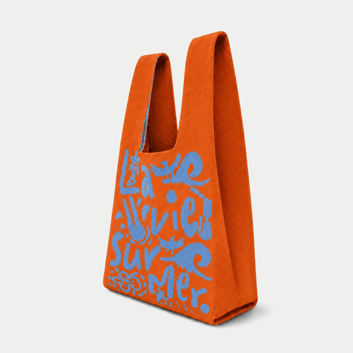 Summer Typography Knit Tote Bag