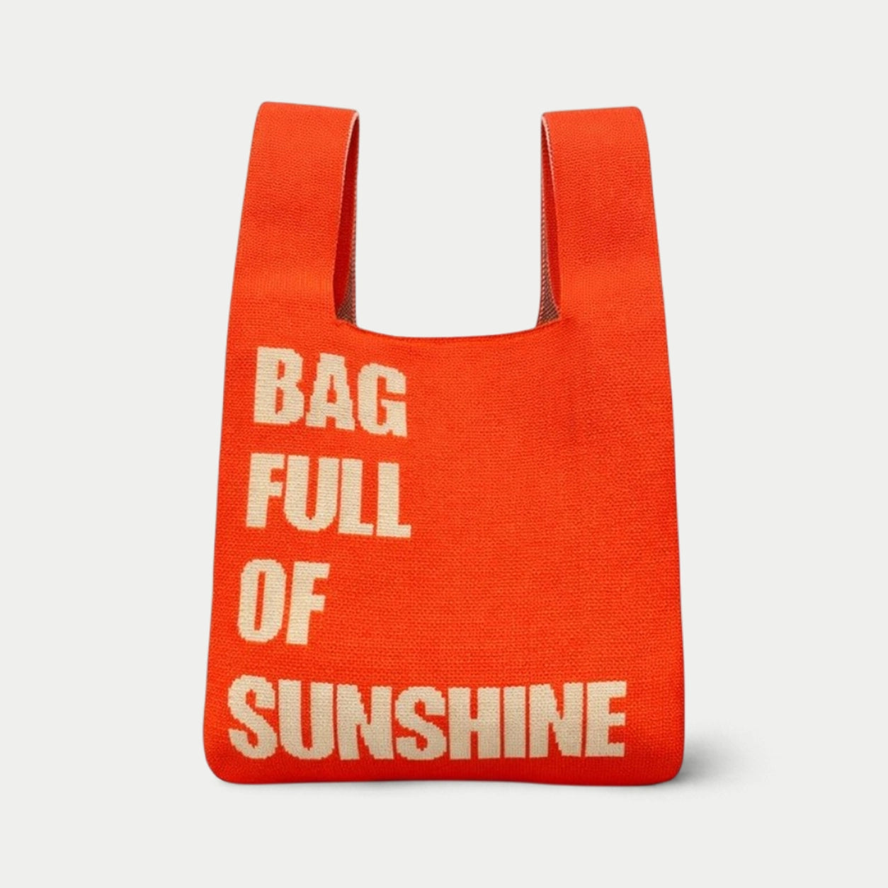 Typography Knit Tote Bag