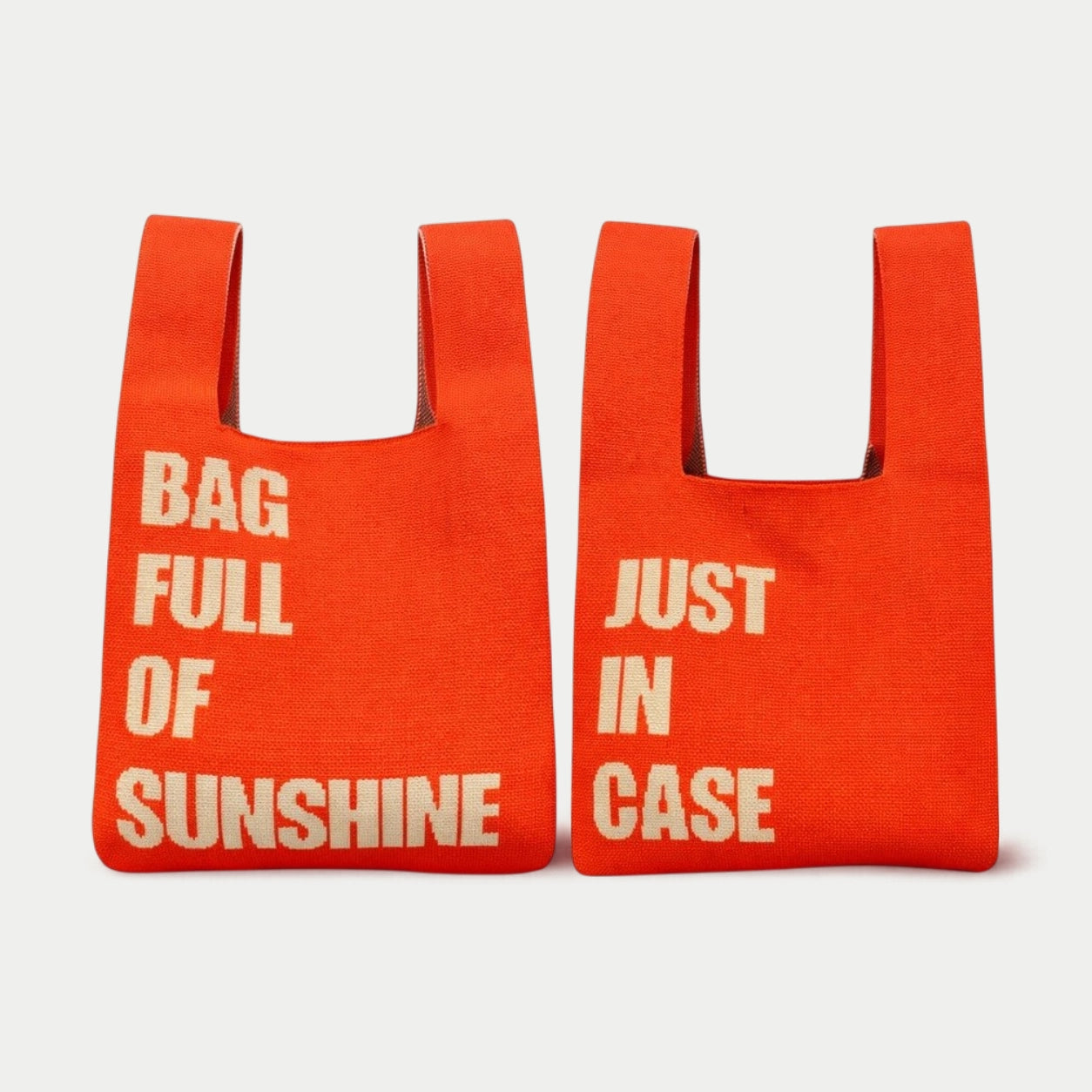 Typography Knit Tote Bag