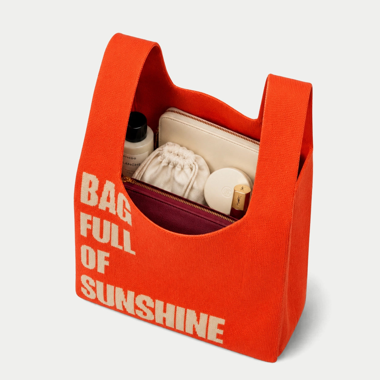 Typography Knit Tote Bag
