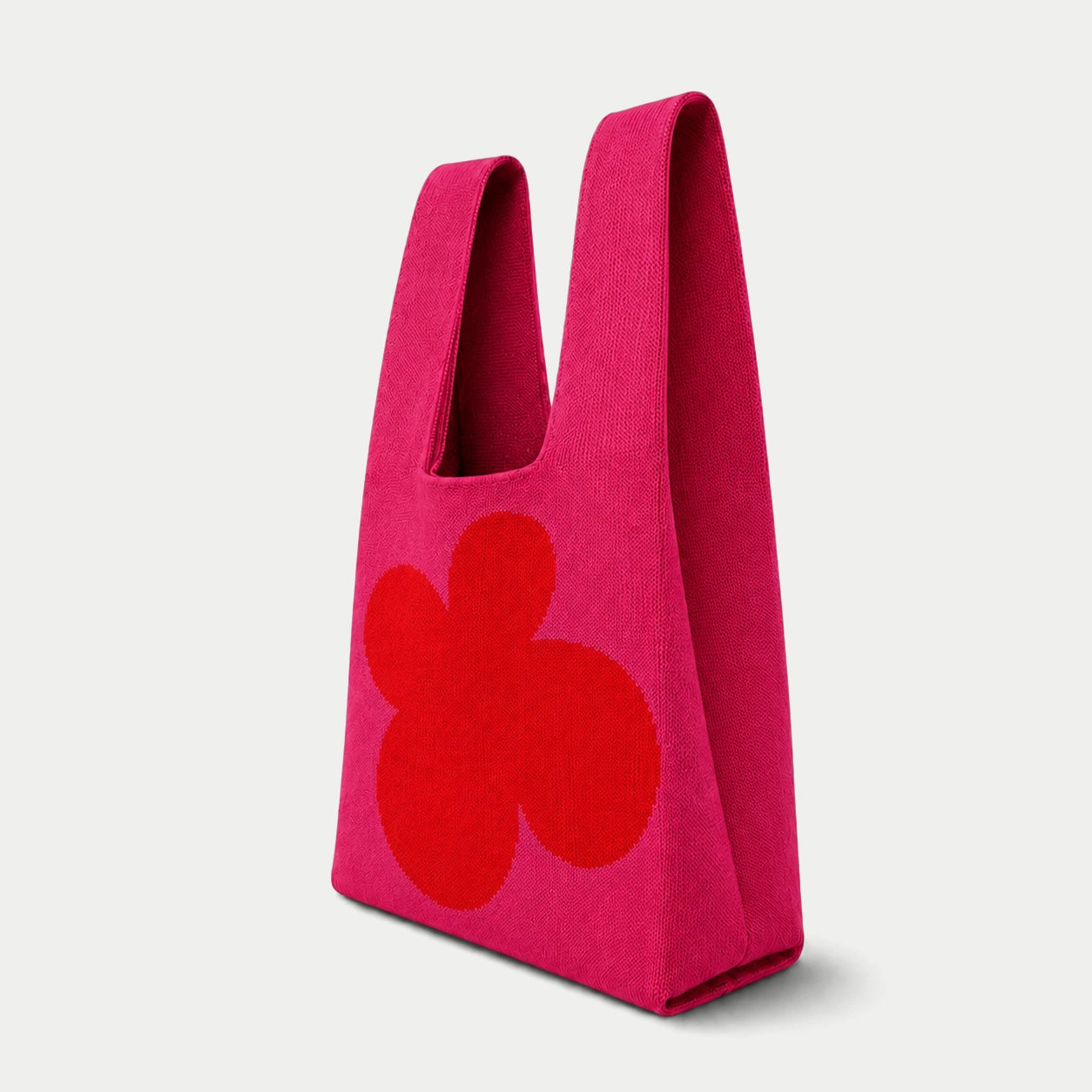 Clover Pattern Knit Tote Bag